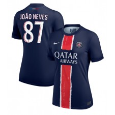 Paris Saint-Germain Joao Neves #87 Hemmatröja Dam 2024-25 Korta ärmar